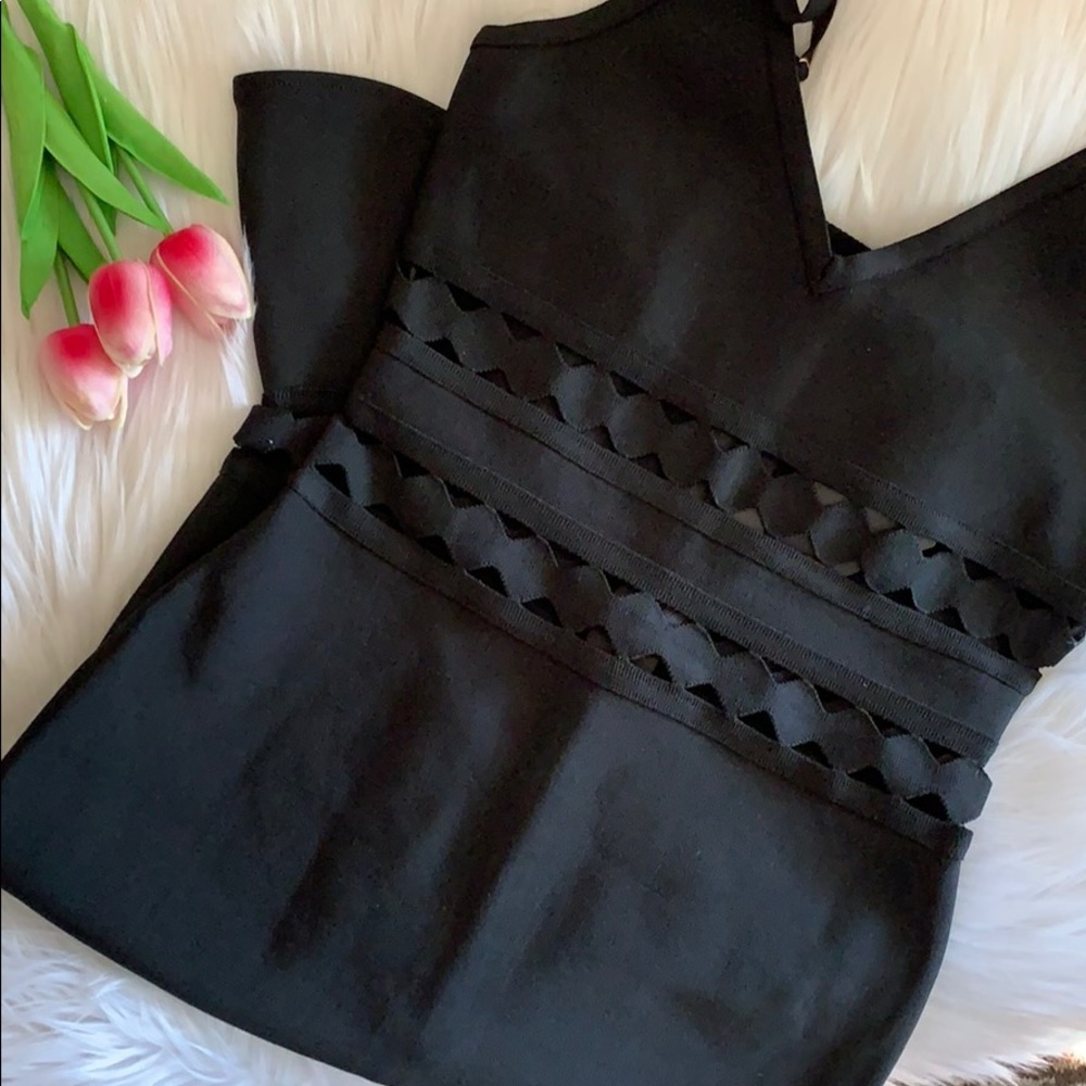 Bandage CutOut Detail Ruffle Mermaid Bodycon Dress - Picture 7 of 8